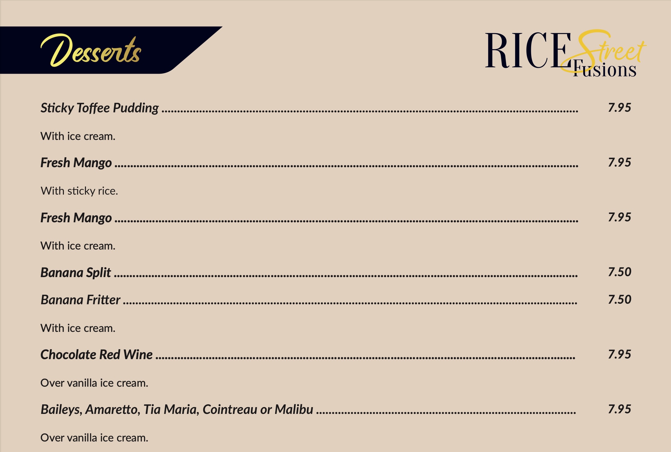 Dessert Menu image